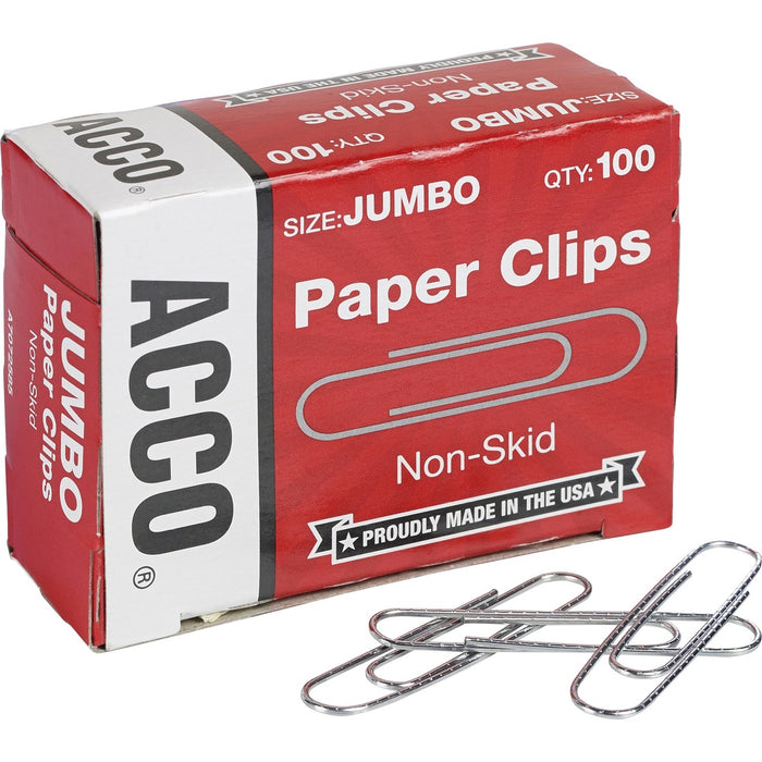 Acco Economy Jumbo Non-Skid Paper Clips - 100 / pack