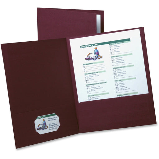 Oxford Textured Twin Pocket Portfolios Burgundy 5/pk - The Supply Room