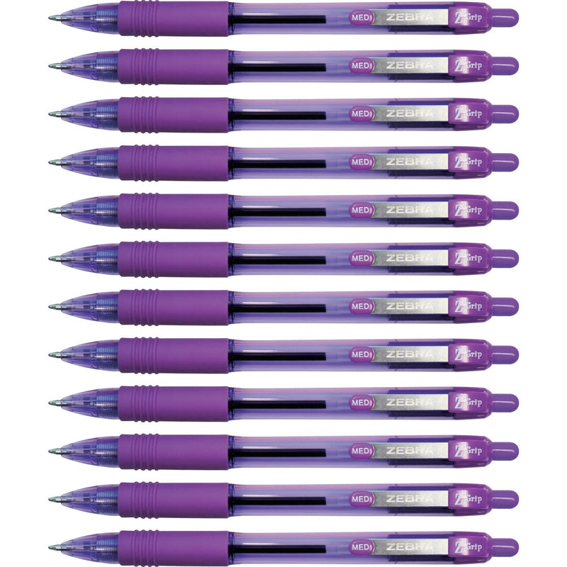 Zebra Pen Z-Grip Ballpoint Pen - 1 mm Pen Point Size - Retractable - Violet - 1 pcs