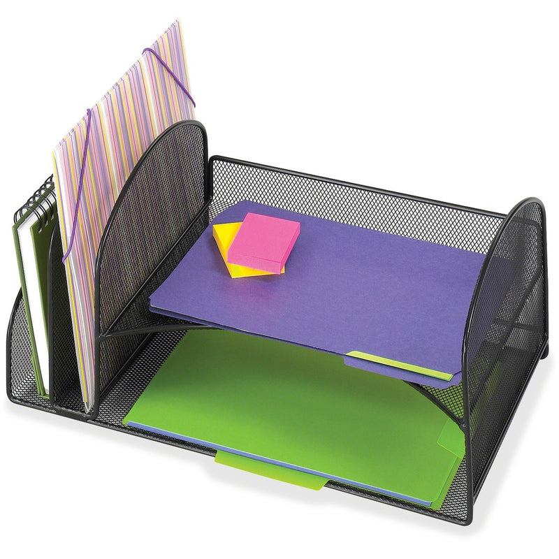 Safco Onyx 2 Upright/2 Tray Mesh Desk Organizer - The Supply Room