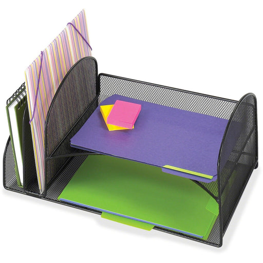 Safco Onyx 2 Upright/2 Tray Mesh Desk Organizer - The Supply Room