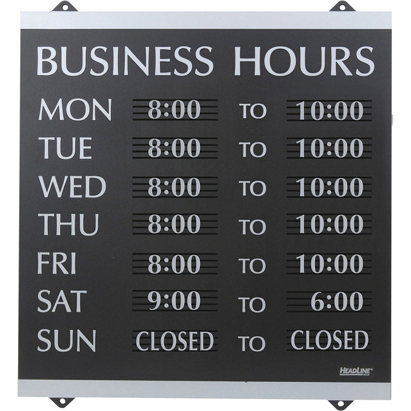 HeadLine Century Business Hours Sign
