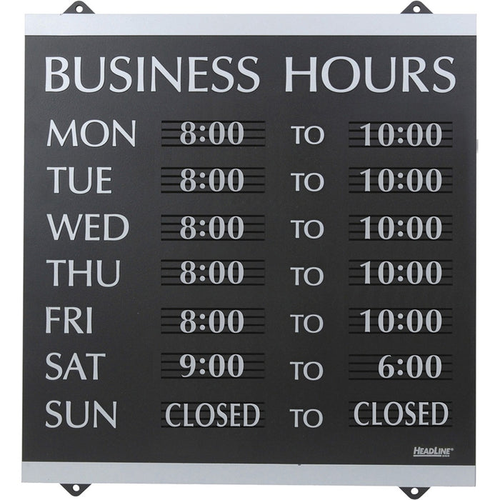 HeadLine Century Business Hours Sign