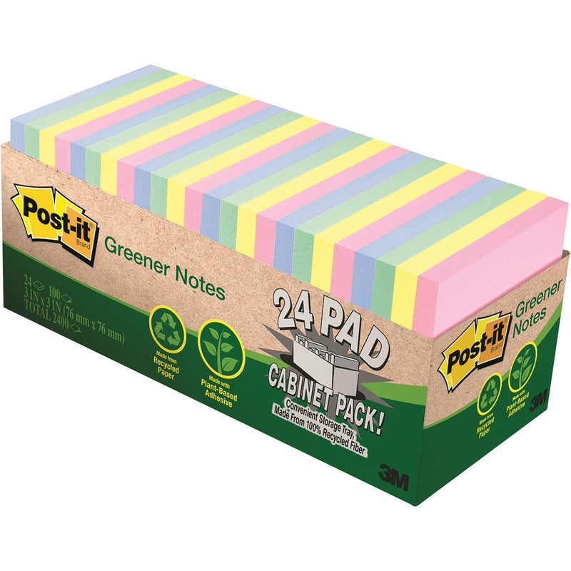 Post-it&reg; Greener Notes Cabinet Pack - Helsinki Color Collection