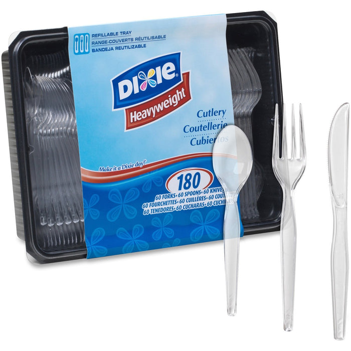 Dixie Heavyweight Disposable Forks, Knives & Teaspoons Keeper Pack Grab-N-Go by GP Pro