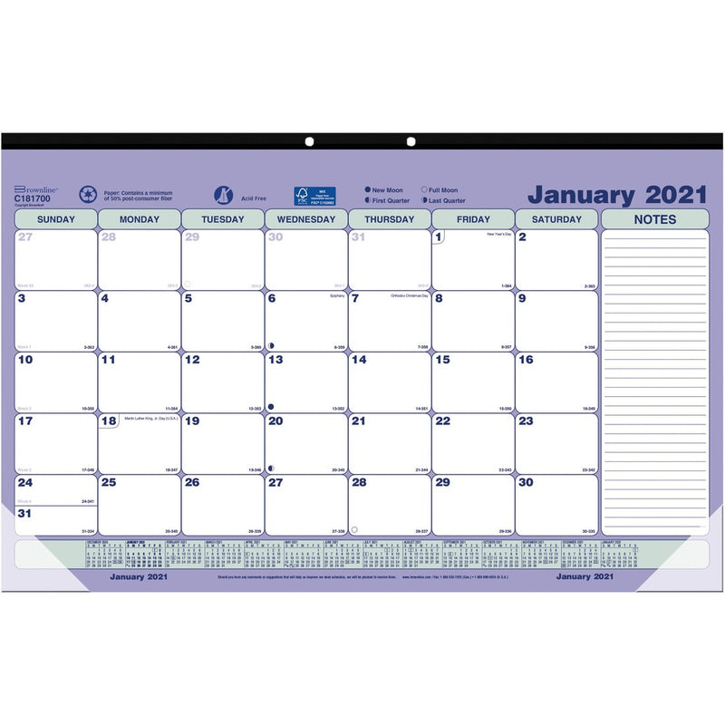 [English] Brownline 2024 Calendar Desk Pads 17 3/4" x 10 7/8" (Smaller Version)