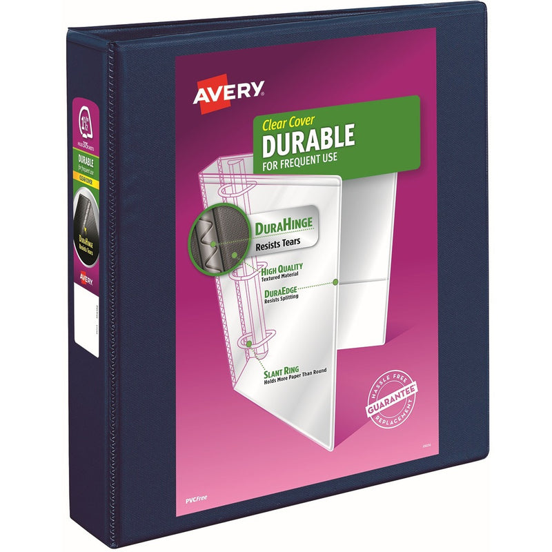 Avery&reg; Durable View 3 Ring Binder, 1.5" Slant Rings, 1 Blue Binder - The Supply Room