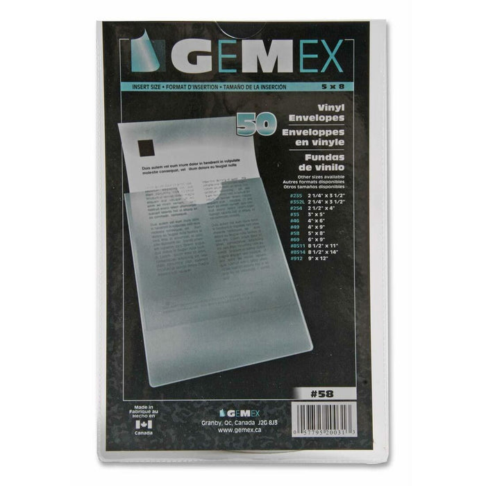 Gemex Clear Vinyl Envelopes