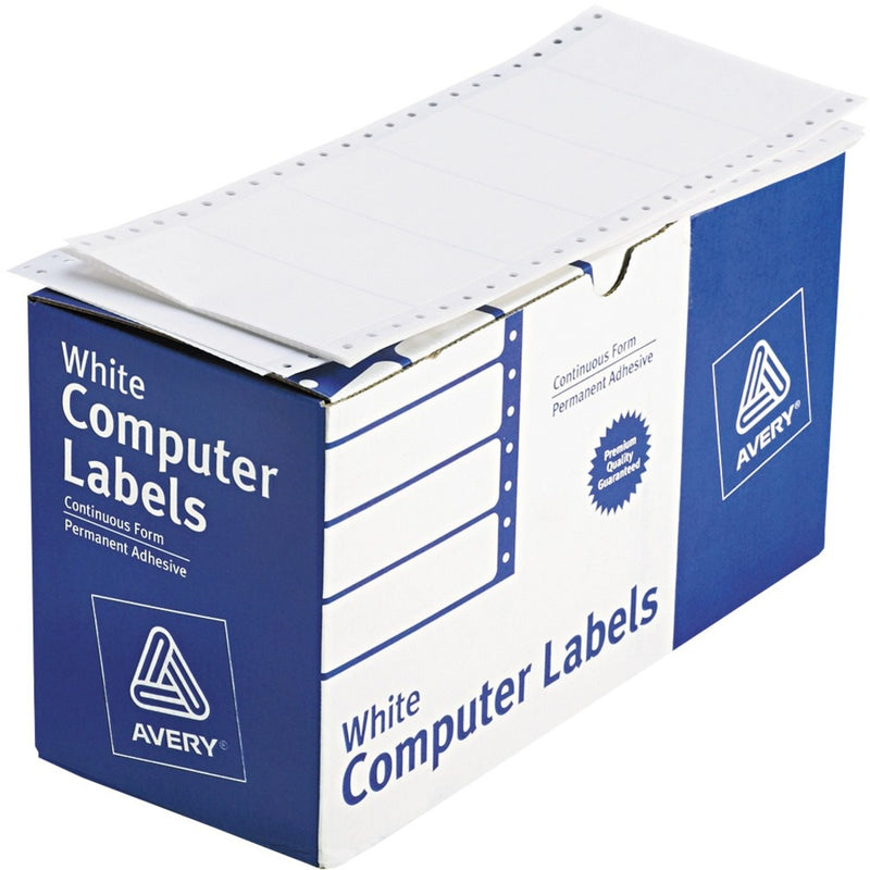 Avery&reg; Continuous Form Computer Labels, Permanent Adhesive, 4" x 1-15/16" , 5,000 Labels (4022)