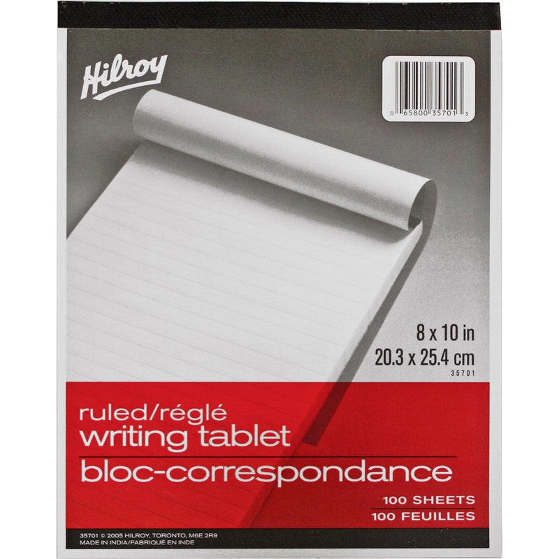 Hilroy Social Stationery Writing Tablets Notebook - Ruled, 100 Sheets - 8" x 10"