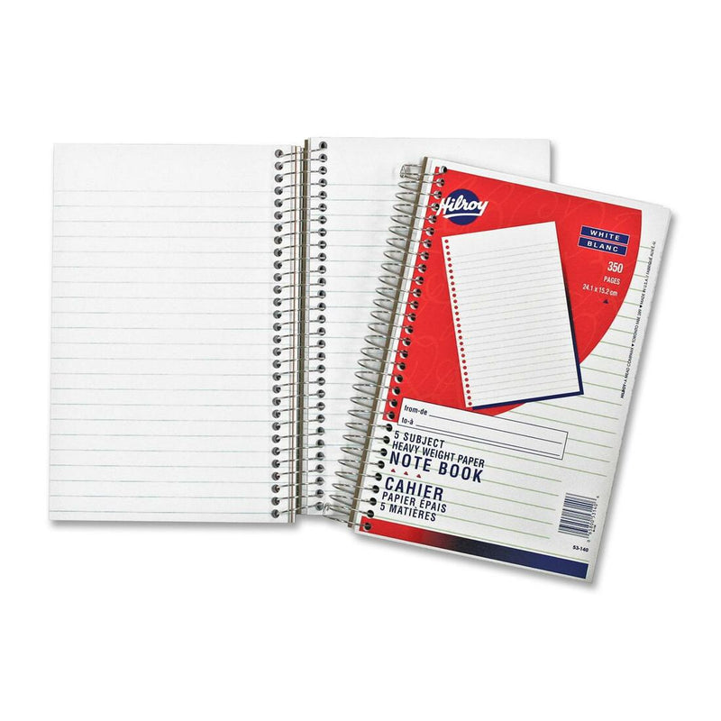 Hilroy Exercise Subject Notebook - 350 Sheets - Plain - Coilock - 6" x 9 1/2" - Manila Paper - 1Each