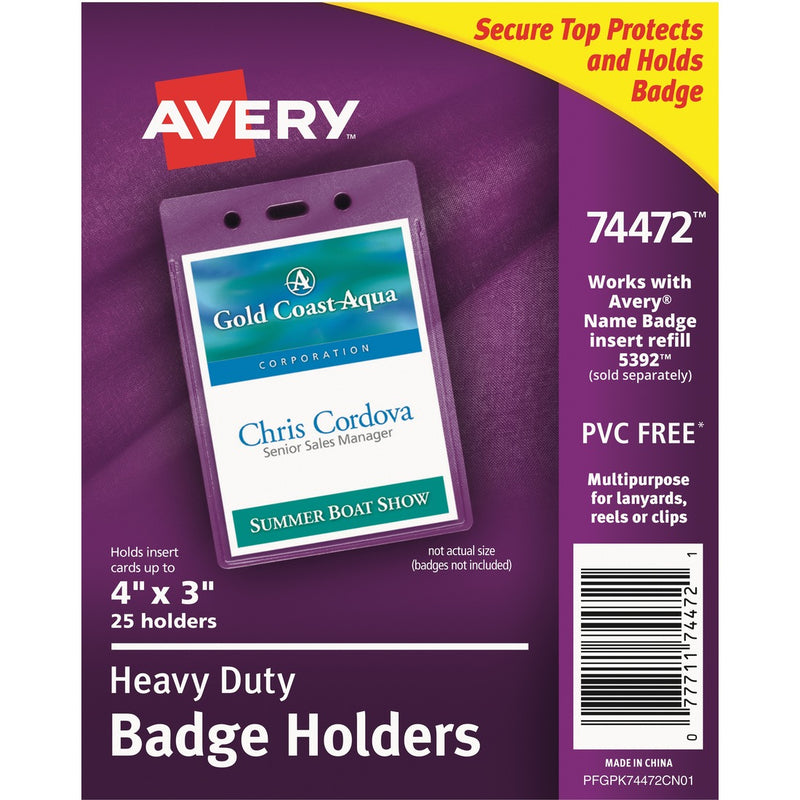 Avery&reg; Heavy Duty Secure Top(TM) Badge Holders