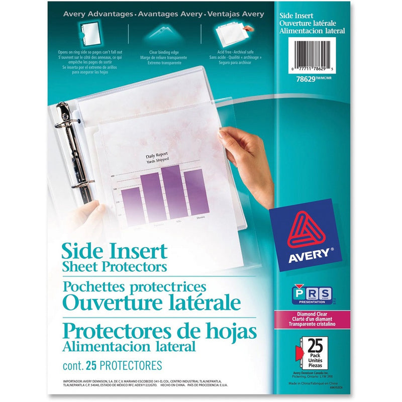 Avery® Side Insert Sheet Protectors, 25/pk
