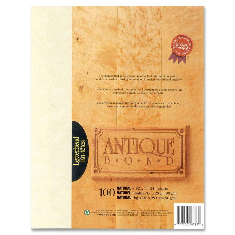 First Base Antique Bond 78723 Laser Bond Paper - The Supply Room