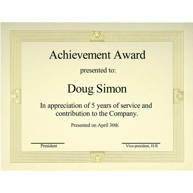 First Base Capital Gold Foil/Linen Certificate