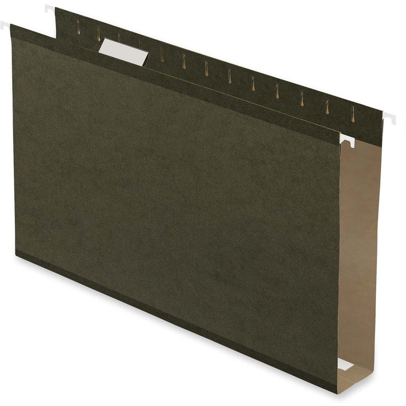 Pendaflex Standard Green Hanging Folder - 2" Folder Capacity - Legal - 8 1/2" x 14" Sheet Size - Standard Green - Recycled - 25 / Box - The Supply Room