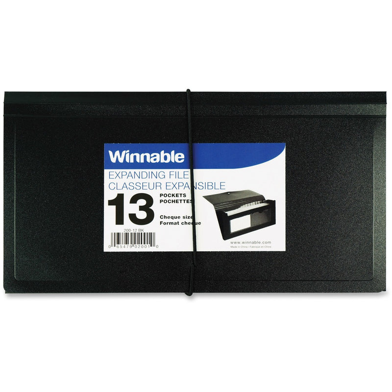 Winnable 13-Pocket Expanding File - Letter, Legal - 5" x 10" , 8 1/2" x 11" , 8 1/2" x 14" Sheet Size - 13 Pocket(s) - Polypropylene - Blue - 1 Each