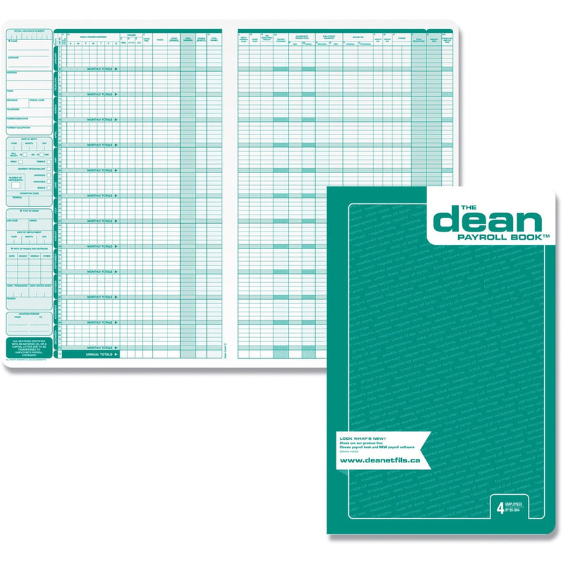 Dean & Fils Four Employees Payroll Book