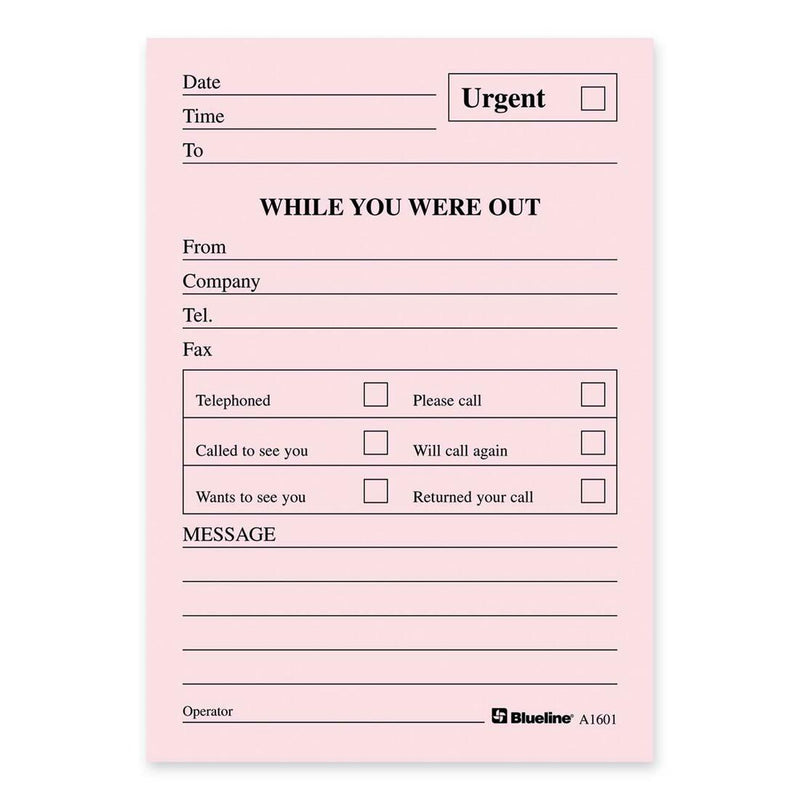 Blueline A1601 Telephone Message Pad