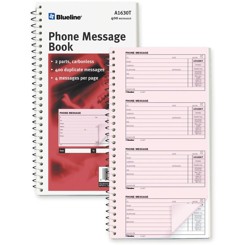 Blueline Telephone Message Book - The Supply Room