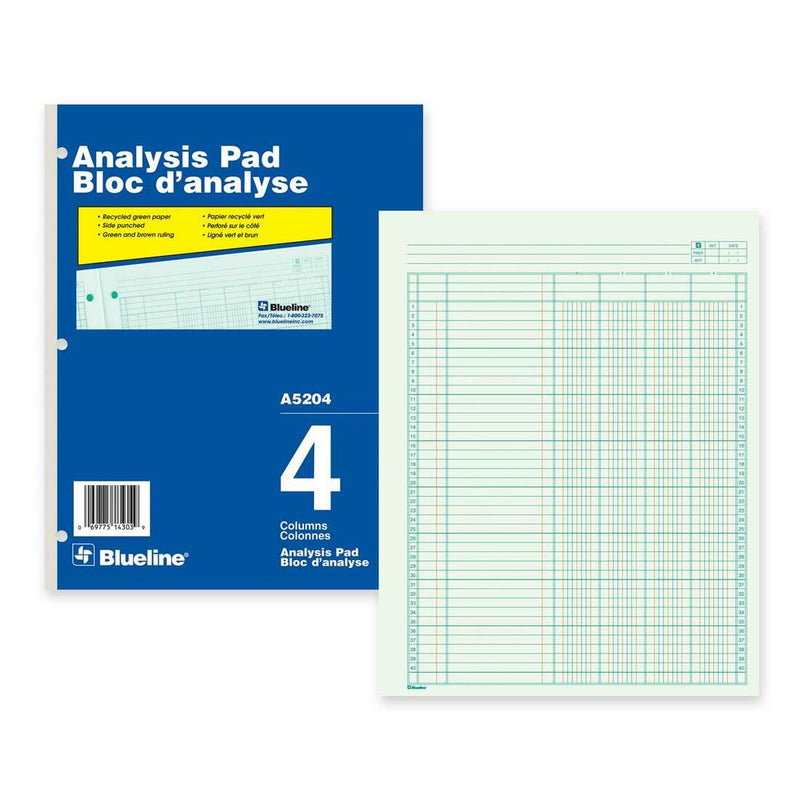 Blueline Analysis Columnar Pad - The Supply Room