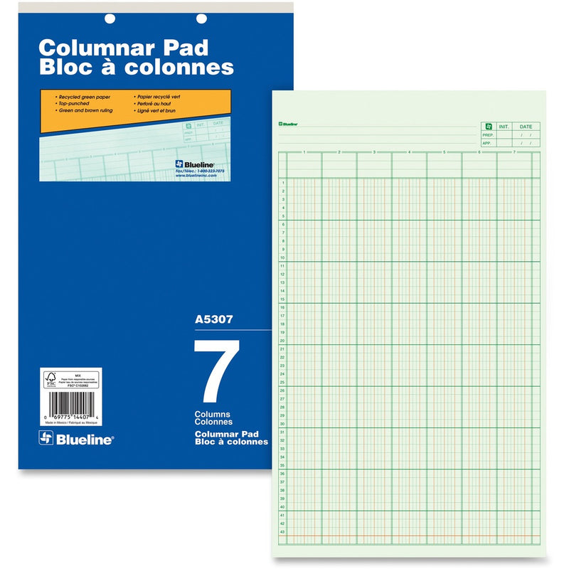 Blueline Columnar Pad, A5307, 7 Columns