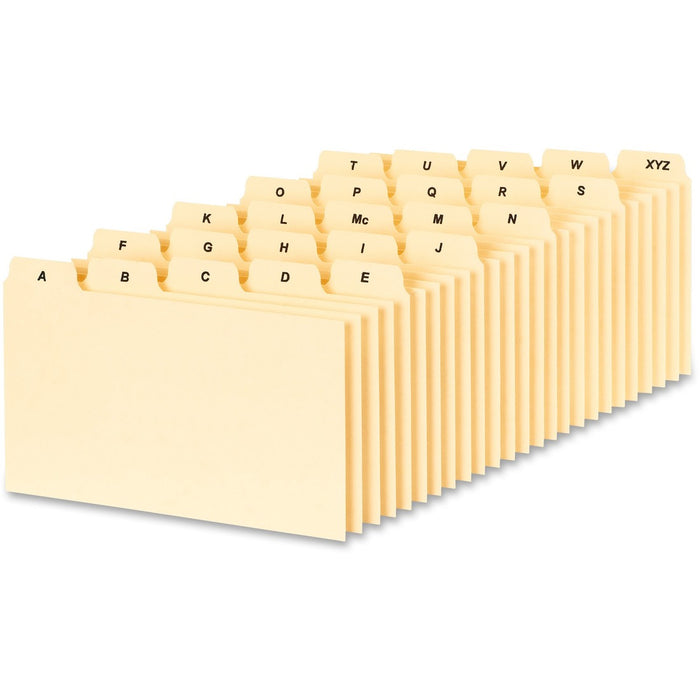Oxford PlainTab Index Card File Guide - Printed Tab(s) - Character - A-Z - 5" Tab Height x 3" Tab Width - Manila Tab(s) - 1 Pack