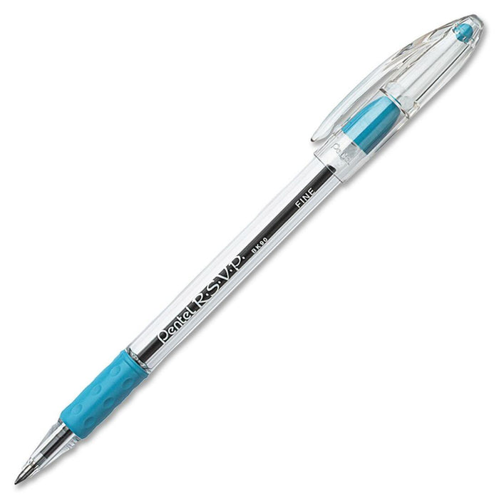 Pentel R.S.V.P. Ballpoint Stick Pens - 0.7mm Fine - SKY BLUE