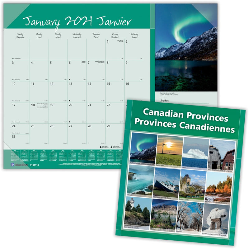 Blueline Monthly Canadian Provinces Planner