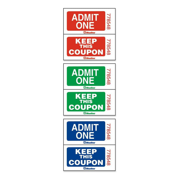 Blueline Admit One with Coupon Ticket