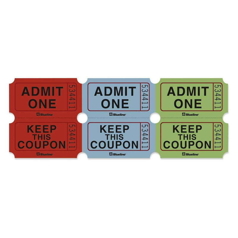 Blueline Admit One Ticket with Attached Coupons - The Supply Room