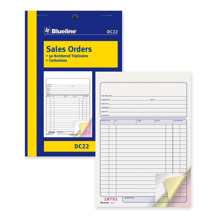 Blueline Sales Order Book DC22