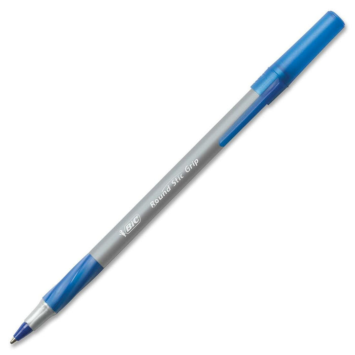 BIC Clic Stic Retractable Ballpoint Pens - Medium Pen Point - Blue - White Barrel - 24 / Box