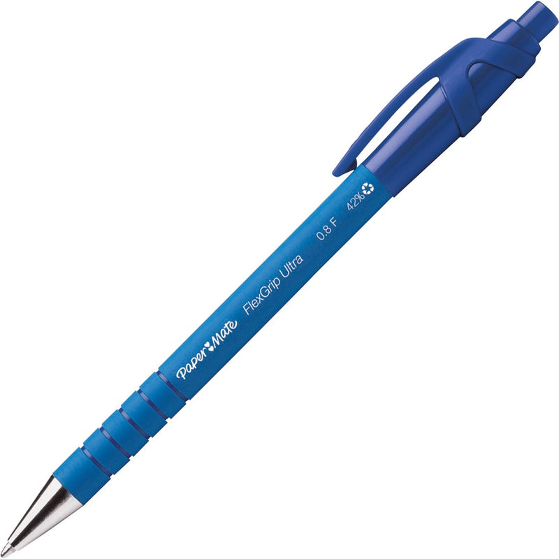 Paper Mate Flexgrip Ultra Retractable Pens - 0.8mm Fine BLUE - 1 each