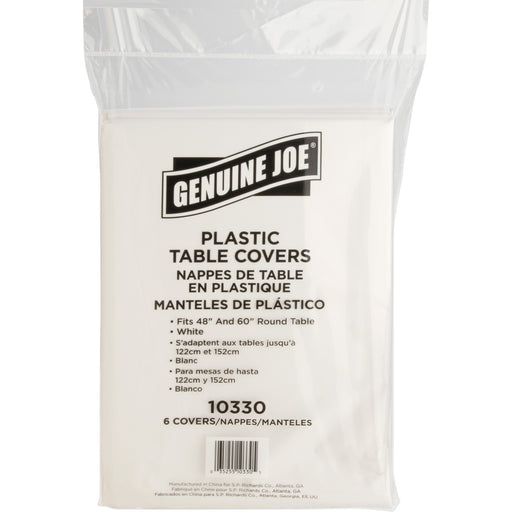 Genuine Joe Plastic Round Tablecovers - The Supply Room