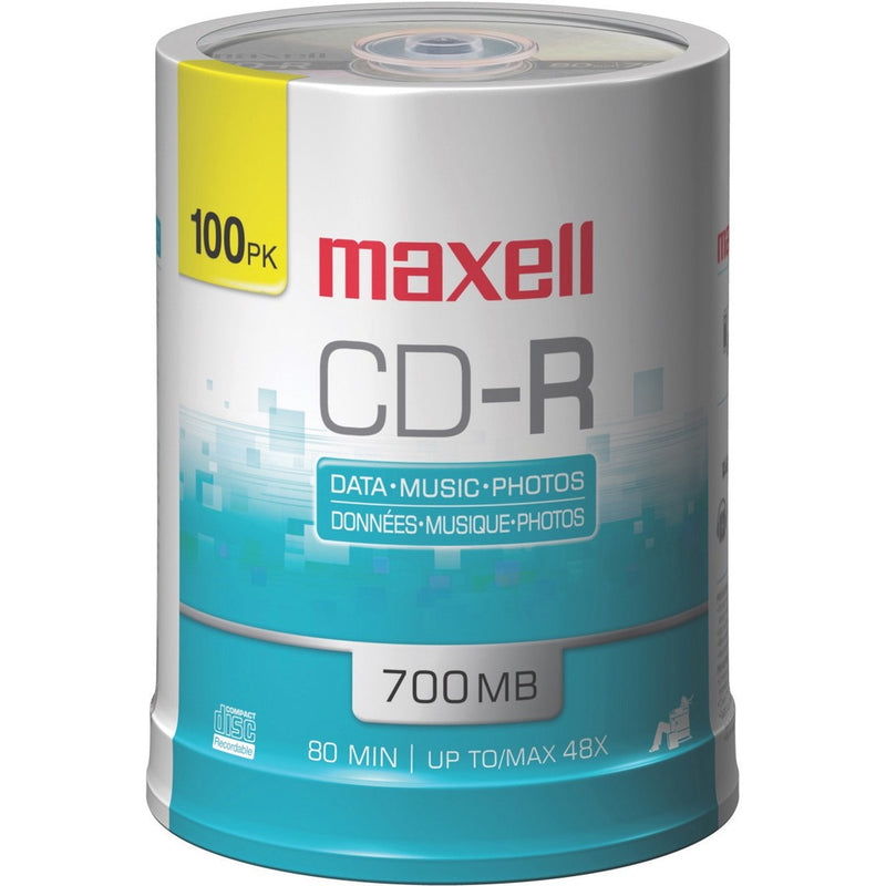 Maxell CD Recordable Media - CD-R - 48x - 700 MB - 100 Pack Spindle - The Supply Room