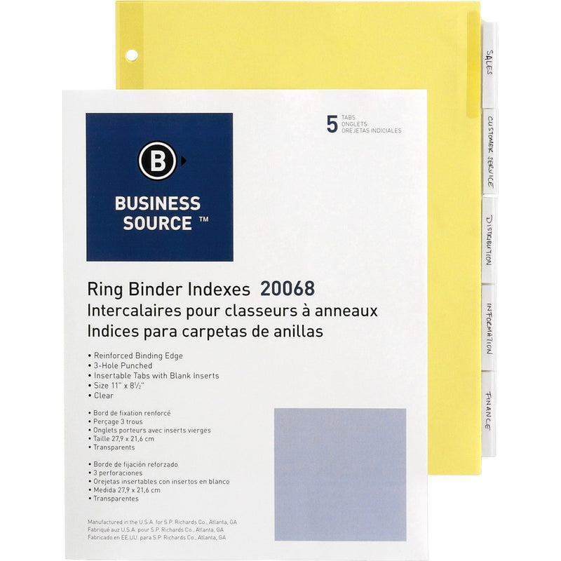 Business Source Buff Stock Ring Binder Indexes - The Supply Room