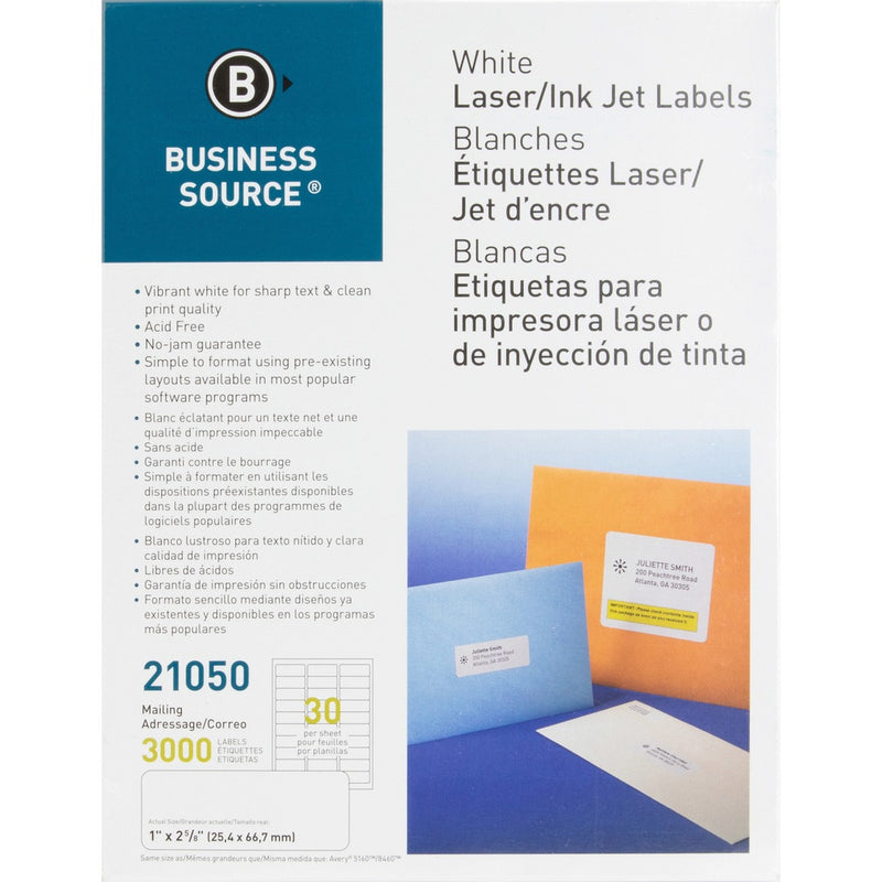 Business Source Bright White Premium-quality Address Labels - The Supply Room