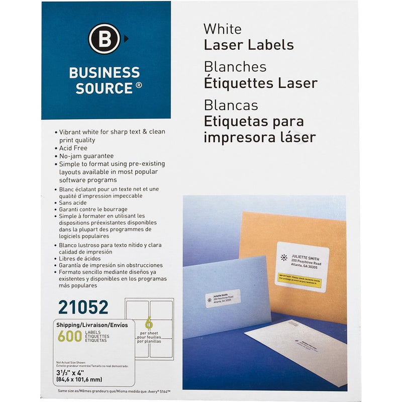 Business Source Bright White Premium-quality Address Labels - The Supply Room