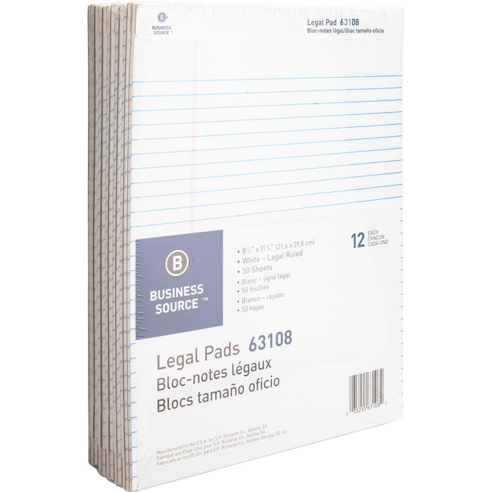 Business Source Micro-Perforated Legal Ruled Pads