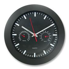 Artistic 12" Round Wall Clock w Temp/Humidity Gauge