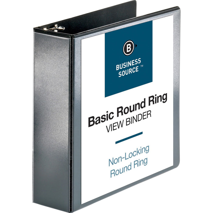 Business Source Round-ring View Binder - 3" Binder Capacity - Letter - 8 1/2" x 11"