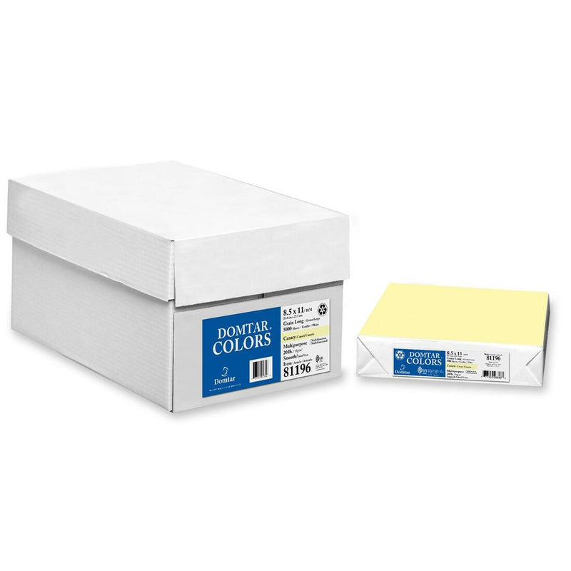 [8 1/2" x 11", Letter] Domtar Coloured Multipurpose Paper - Letter - 8 1/2" x 11" - 20 lb Basis Weight - Smooth - 500 / Ream - Canary