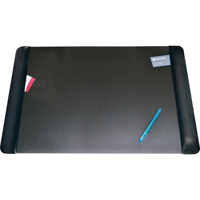 Artistic Matte Black Executive Desk Pad - Rectangle - 20" (508 mm) Width x 36" (914.40 mm) Depth - Vinyl - Black