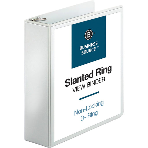Business Source Basic D-Ring White View Binders - The Supply Room