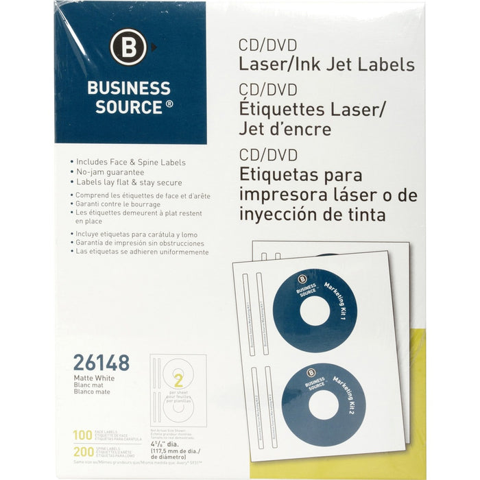 Business Source Laser/Inkjet CD/DVD Labels