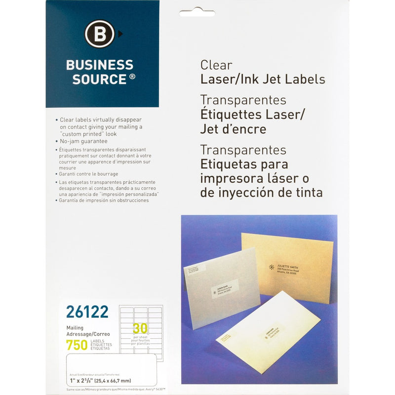 Business Source Clear Laser Print Mailing Labels - The Supply Room