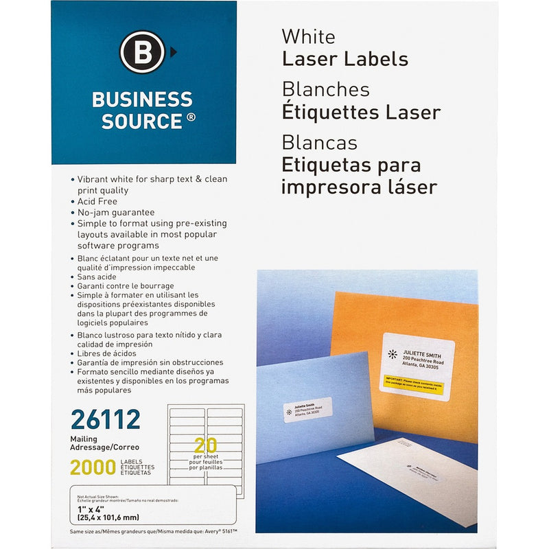 Business Source Bright White Premium-quality Address Labels - The Supply Room