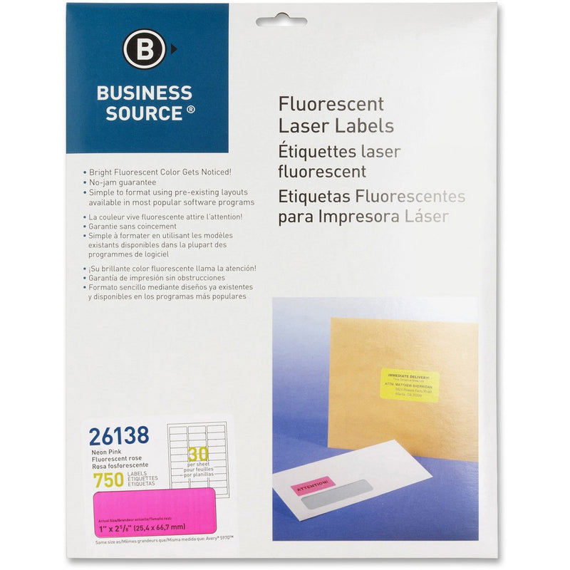 Business Source 1" Fluorescent Laser Labels - The Supply Room