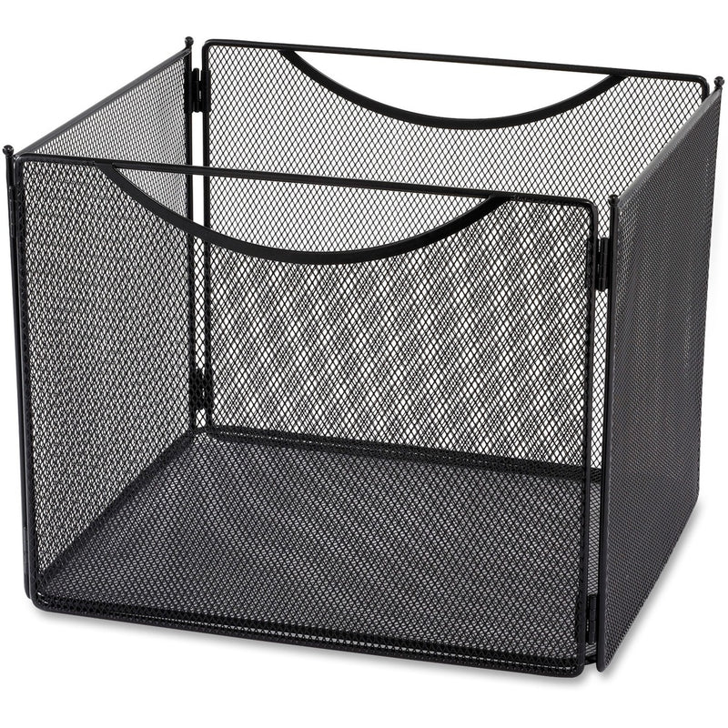Safco Onyx Steel Mesh Desktop File Box - 10" Height x 12.5" Width x 11" Depth - Desktop - Black - Steel - 1Each